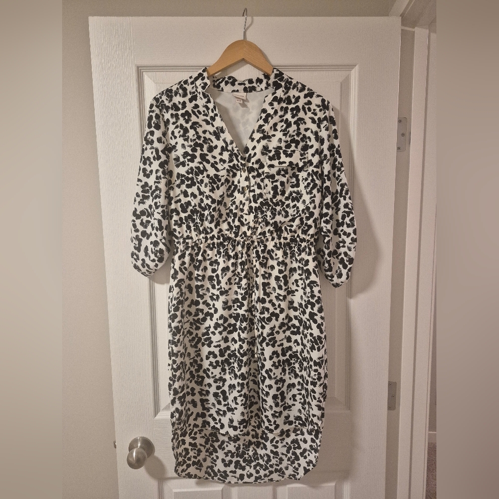 Merona Black and White Patterned Dress - Size M